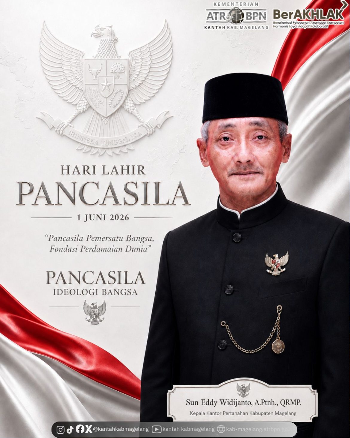 Kantor Pertanahan Kabupaten Magelang Mengucapkan Selamat Memperingati Hari Lahir Pancasila