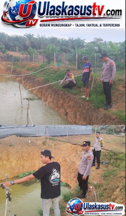 Kapolsek Batang Cenaku Sambangi Peternak Ikan Nila, Dukung Percepatan Swasembada Pangan