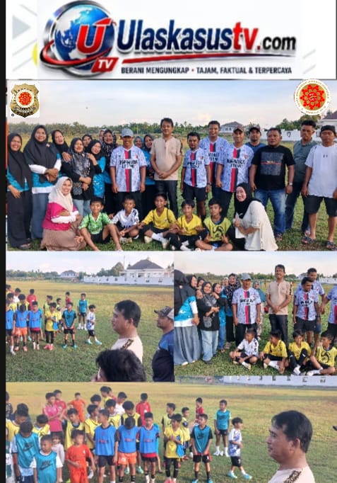 Dukung Prestasi Atlet Muda, Baja Marulak Nenggolan Serahkan Bantuan Bola ke SSB Bina Muda