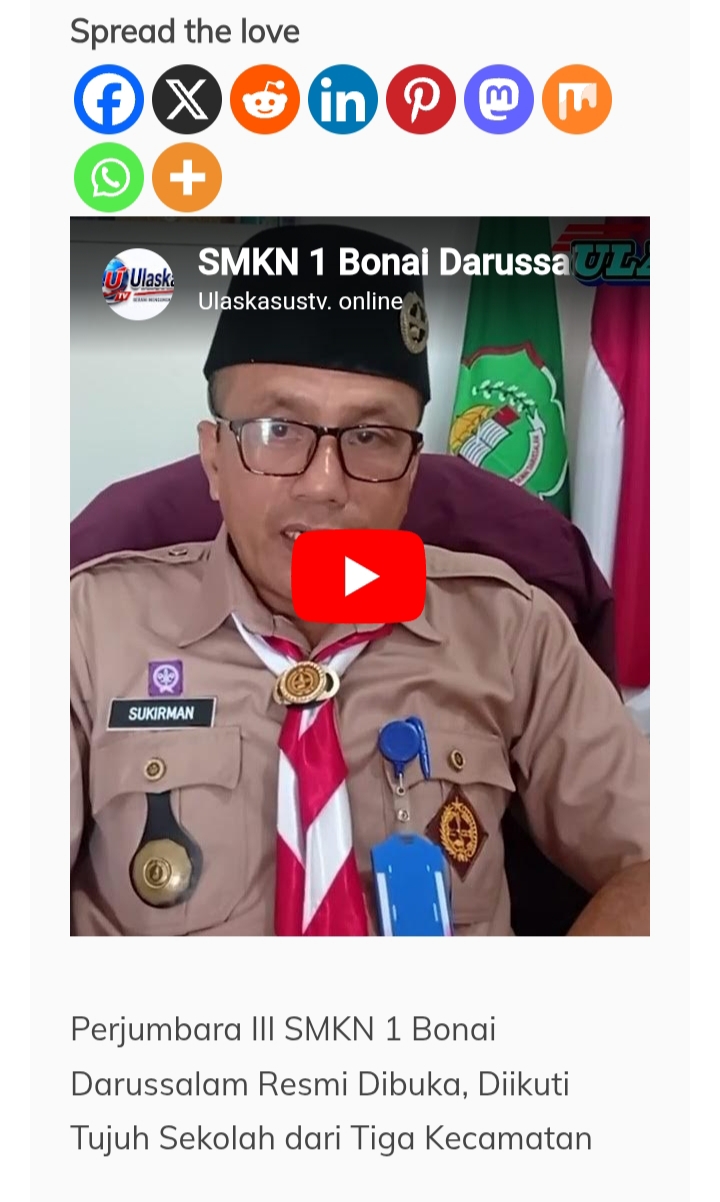 Perjumbara lll SMKN 1 Bonai Darussalam Resmi Dibuka