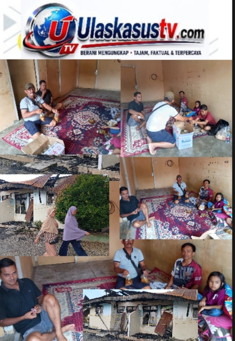 Warung Bakso Lima Saudara dan UlasKasusTV Salurkan Jumat Berkah untuk Korban Kebakaran di Simpang Ngaso