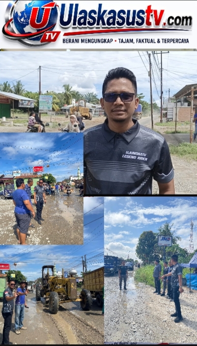 Gotong Royong Perbaiki Jalan Ujung Batu–Kota Lama, Camat Targetkan Rampung Tiga Hari