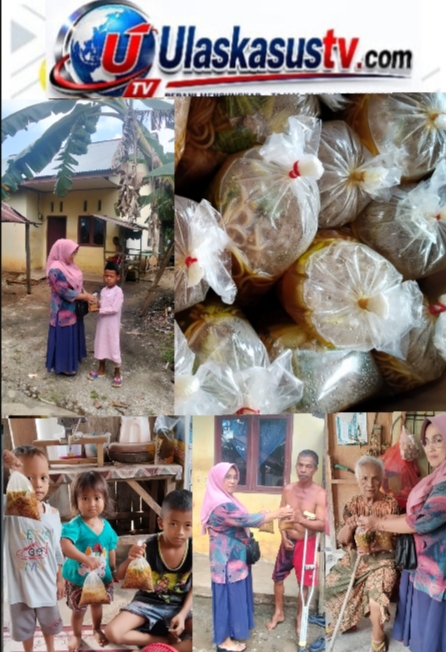 Jumat Berkah Terus Berjalan, Mi Ayam Bakso Lima Bersaudara Bersama UlasKasusTV.com Berbagi Kebahagiaan dengan Anak Yatim dan Warga Membutuhkan di Desa Ngaso