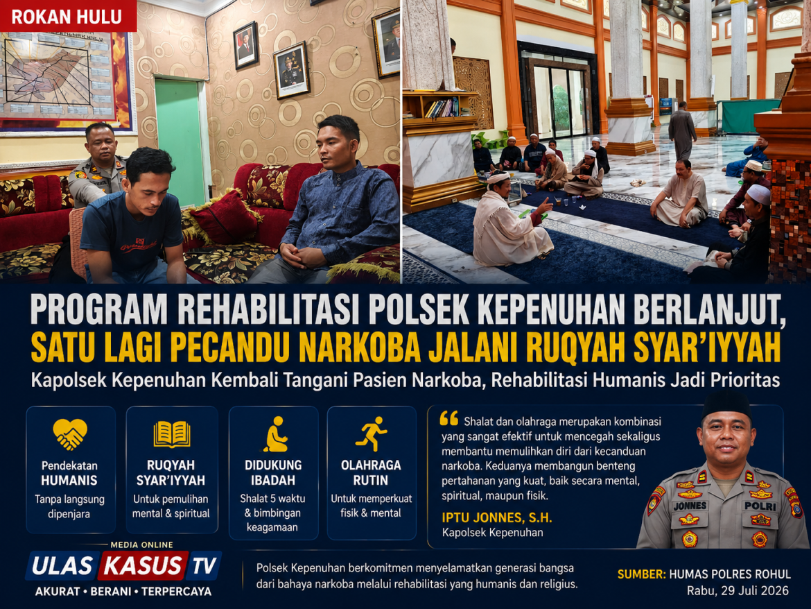 Program Rehabilitasi Polsek Kepenuhan Berlanjut, Satu Lagi Pecandu Narkoba Jalani Ruqyah Syar’iyyah