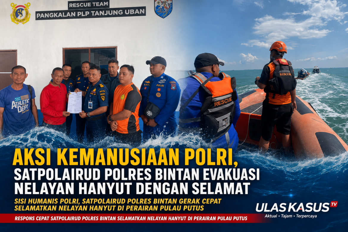 Sisi Humanis Polri, Satpolairud Polres Bintan Gerak Cepat Selamatkan Nelayan Hanyut di Perairan Pulau Putus
