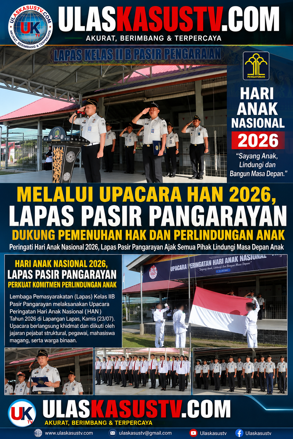 Melalui Upacara HAN 2026, Lapas Pasir Pangarayan Dukung Pemenuhan Hak dan Perlindungan Anak