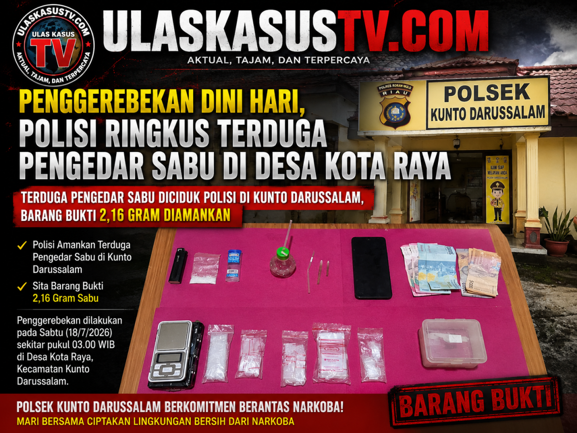 Penggerebekan Dini Hari, Polisi Ringkus Terduga Pengedar Sabu di Desa Kota Raya