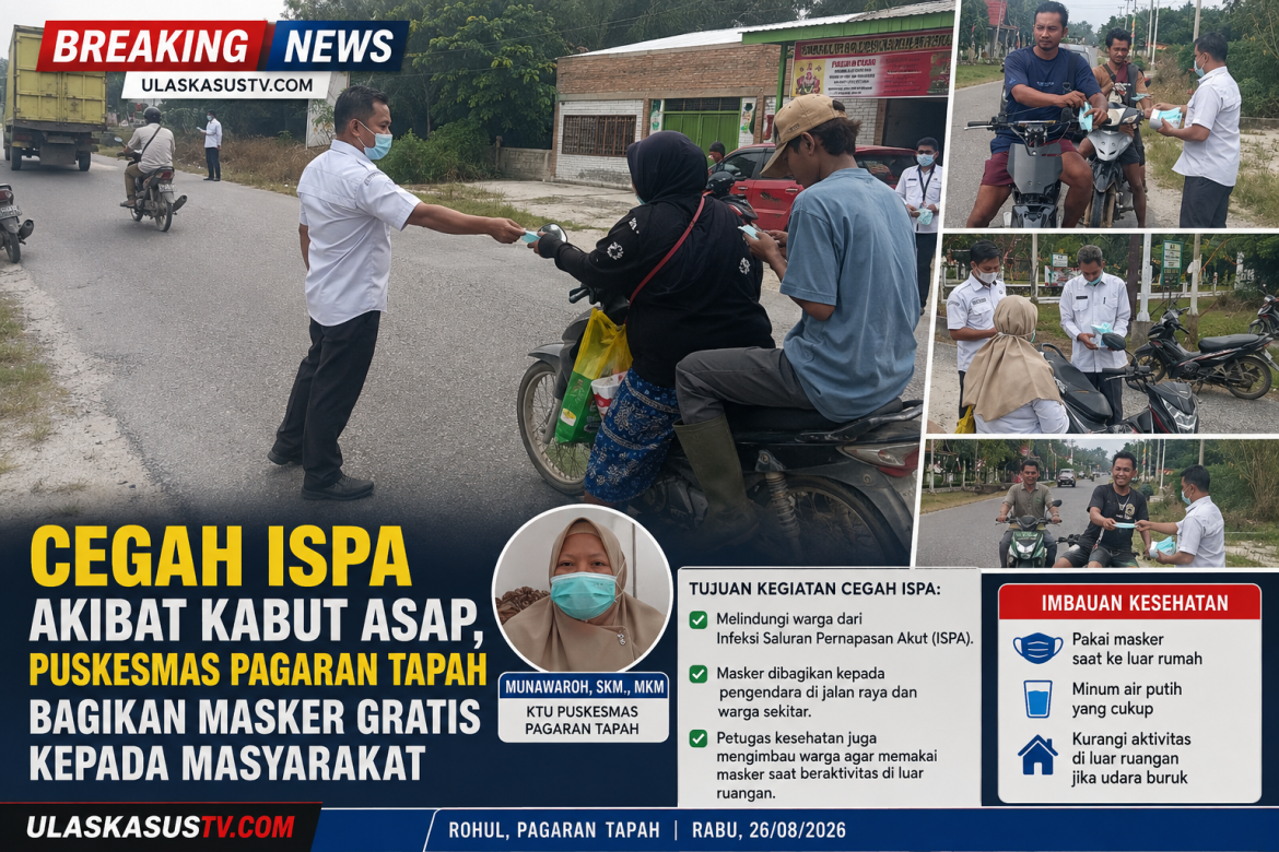 Warga Dibekali Masker, Puskesmas  Dan Camat Pagaran Tapah Antisipasi Ancaman ISPA