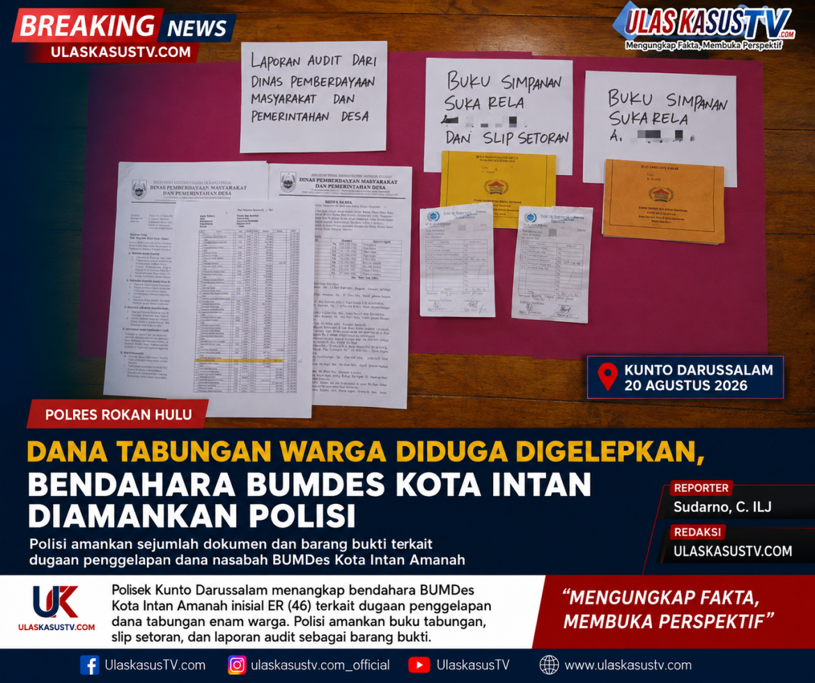 Polisi Bongkar Dugaan Penggelapan Dana Nasabah BUMDes Kota Intan, Bendahara Diamankan