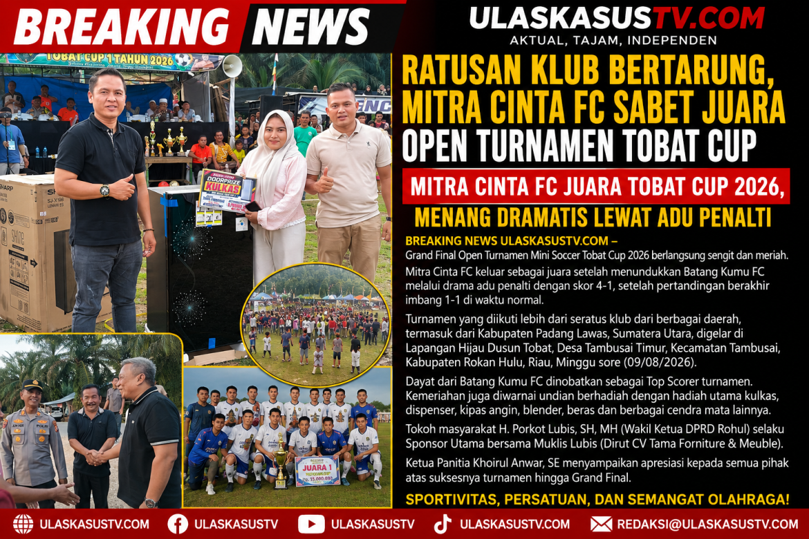 Ratusan Klub Bertarung, Mitra Cinta FC Sabet Juara Open Turnamen Tobat Cup