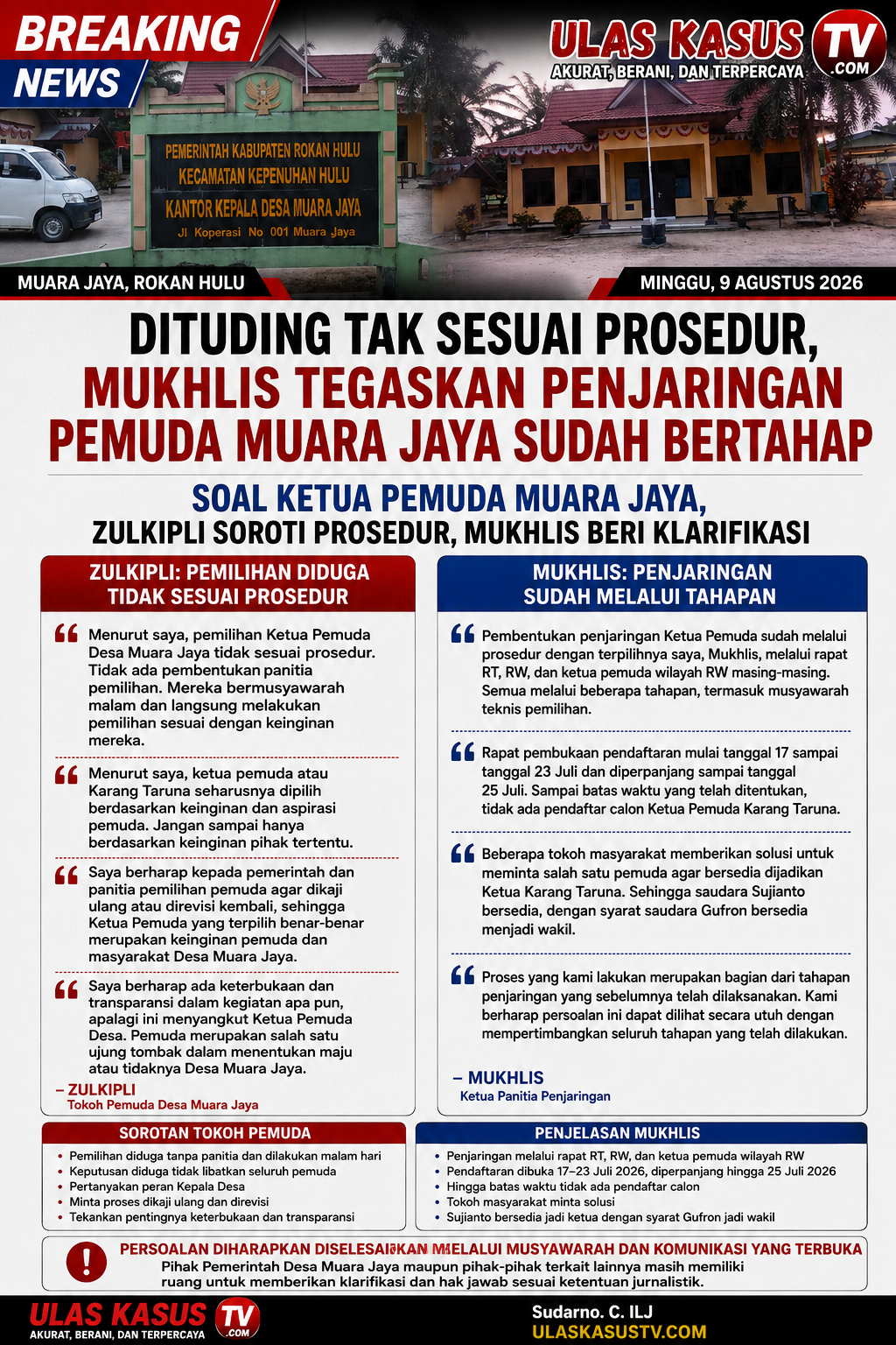 “Pemilihan Ketua Pemuda Muara Jaya Disorot, Mukhlis Tegaskan Sudah Melalui Tahapan”