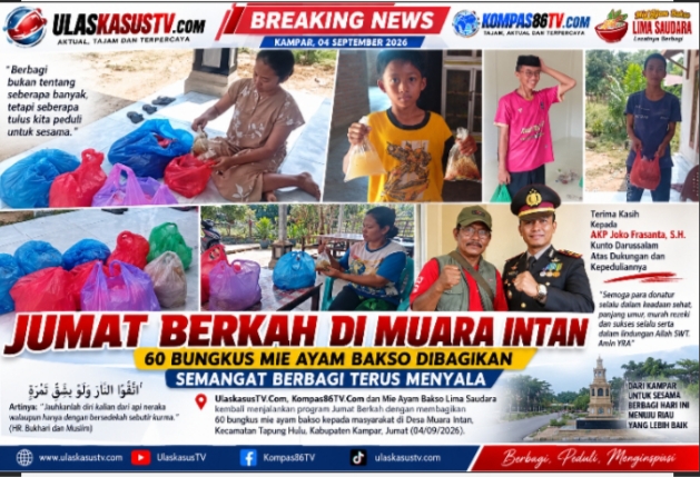 “Jumat Berkah di Muara Intan, 60 Bungkus Mie Ayam Bakso Dibagikan, Semangat Berbagi Terus Menyala”
