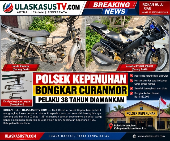 “Polsek Kepenuhan Bongkar Curanmor, Pelaku 38 Tahun Diamankan”