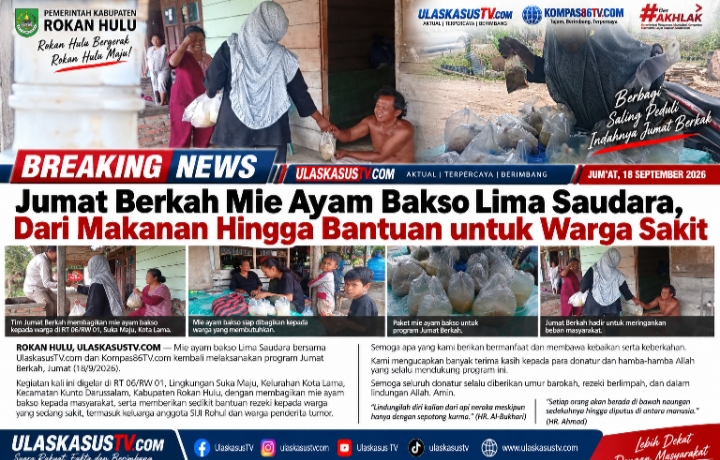 Jumat Berkah Mie Ayam Bakso Lima Saudara, Dari Makanan Hingga Bantuan untuk Warga Sakit
