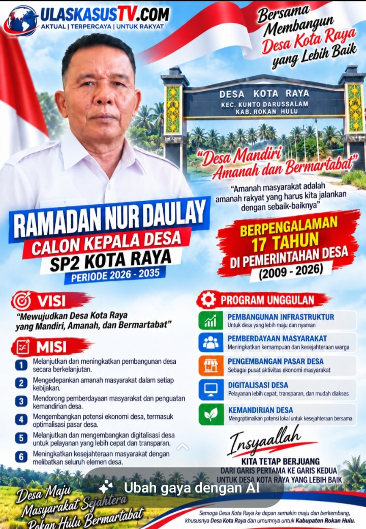 Ramadan Nur Daulay Paparkan Visi, Misi dan Program Calon Kepala Desa SP2 Kota Raya.
