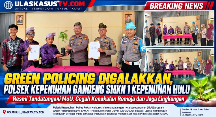 Green Policing Digalakkan, Polsek Kepenuhan Gandeng SMKN 1 Kepenuhan Hulu