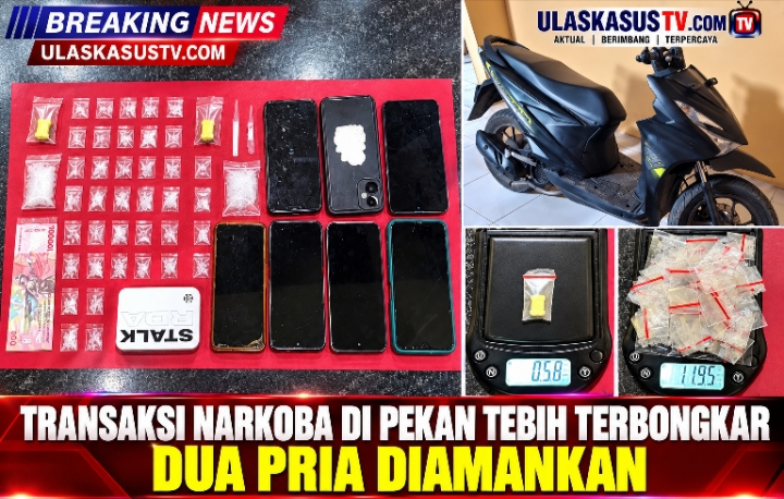 Transaksi Narkoba di Pekan Tebih Terbongkar, Dua Pria Diamankan