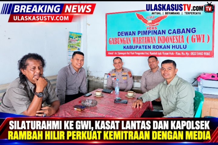Kasat Lantas dan Kapolsek Rambah Hilir Silaturahmi ke GWI, Perkuat Sinergi dengan Wartawan