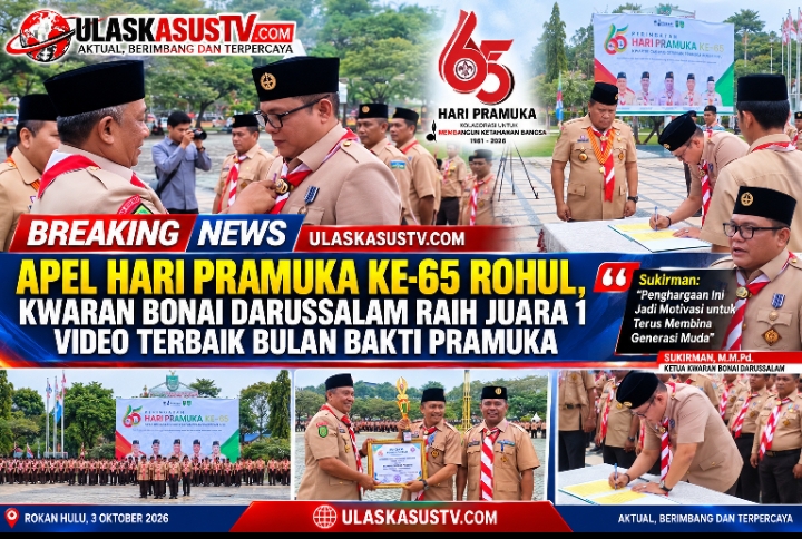 Apel Hari Pramuka ke-65 Rohul, Kwaran Bonai Darussalam Raih Juara 1 Video Terbaik Bulan Bakti Pramuka